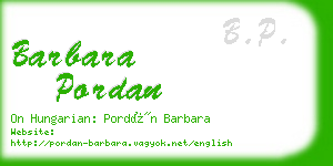barbara pordan business card